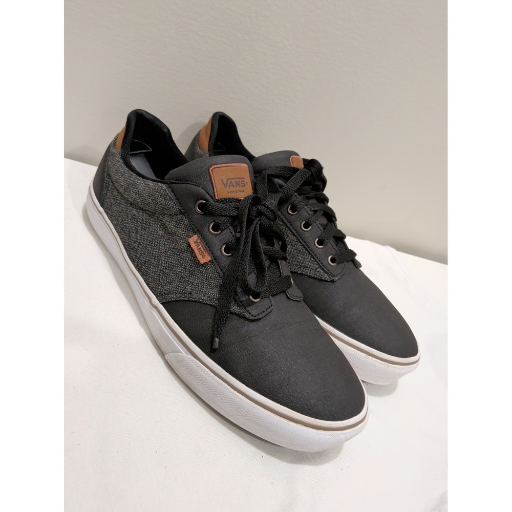 Vans Atwood Deluxe DX Mens Size 12  Black White Athletic Skate Shoes Sneakers